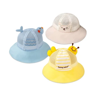 【JoyNa】兒童遮陽帽 卡通造型網格漁夫帽(童帽 兒童防曬帽 盆帽)