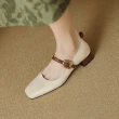 【WYPEX】現貨+預購 法式極軟真皮瑪莉珍女鞋 拼色低跟女鞋(2色)