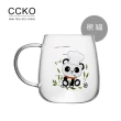 【CCKO】Q萌動物園 可愛動物玻璃杯 350ml 刻度耐熱玻璃杯 2入組(白熊／狐狸／熊貓／鱷魚)