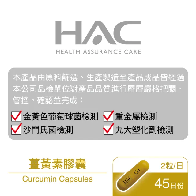 【永信HAC】薑黃素膠囊2瓶組(90粒/瓶)