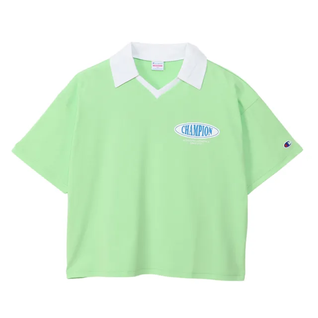 【Champion】官方直營-寬版印花短袖POLO衫-童(3色)