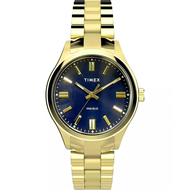 TIMEXTIMEX 天美時 Waterbury 34毫米經典不鏽鋼手錶 藍x金 TXTW2W40300