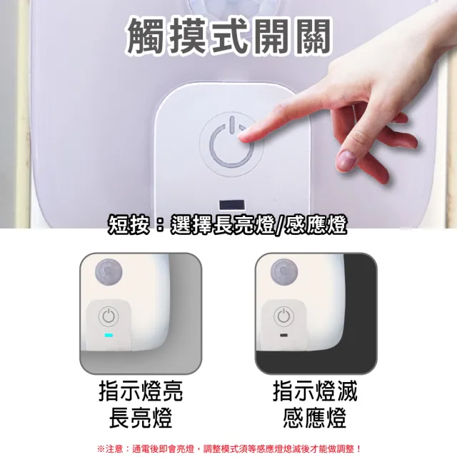 【明沛】紅外線感應燈+USB供電器(觸摸式開關-亮度可調-床邊燈-小夜燈-感應燈-白光 黃光可選擇-MP5722)