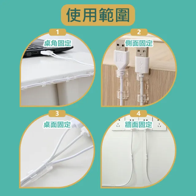 【原家居】電線固定器-大-20入/組(電線收納 集線器 理線器 線材收納 網路線收納器 延長線固定器)