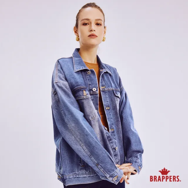 【BRAPPERS】女款 全棉寬版牛仔外套(深藍)