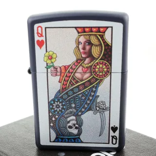 【Zippo】美系~Queen Design-撲克牌骷髏皇后圖案打火機