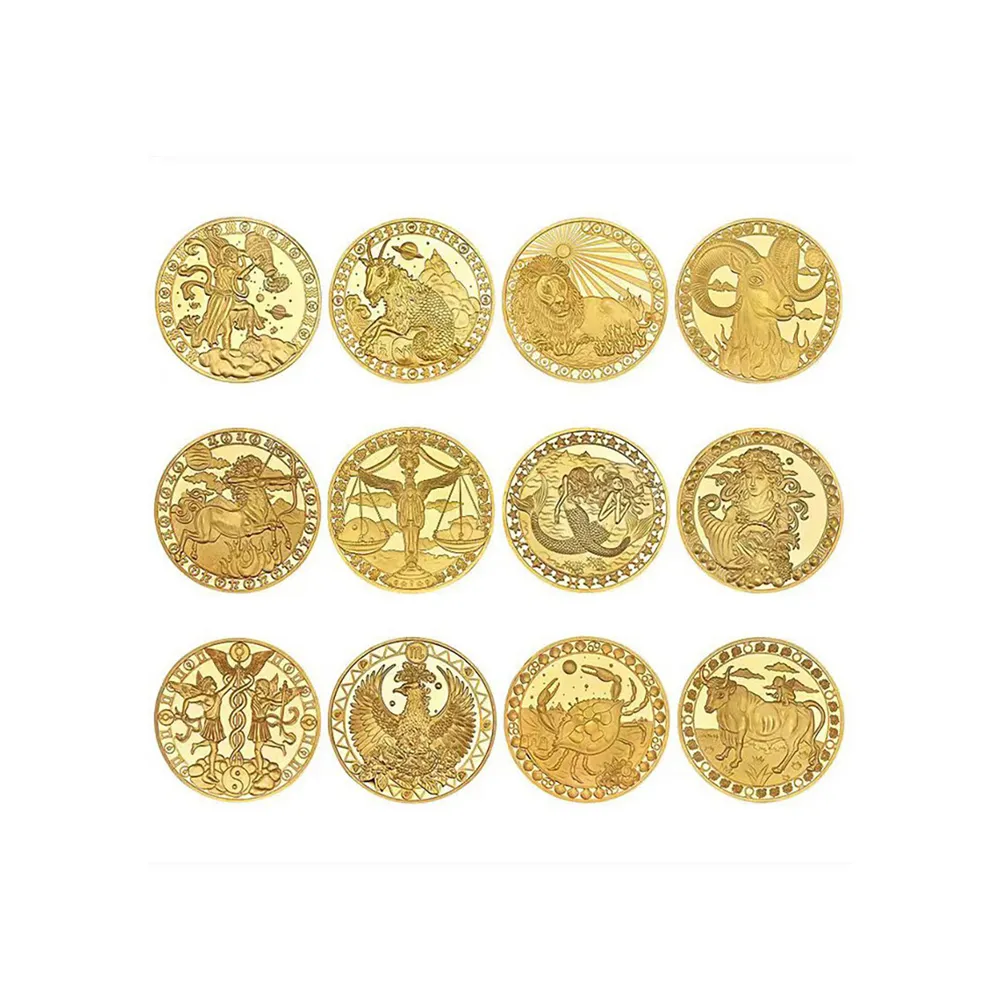 居然好日子】12星座紀念幣收藏幣幸運幣許願幣占卜幣(開運幣收藏送禮