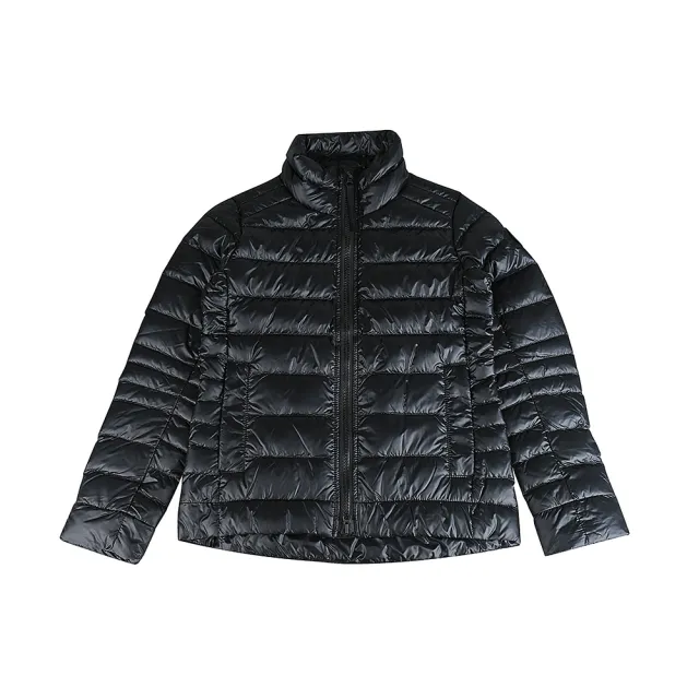 【CANADA GOOSE】Cypress經典黑色刺繡圓標LOGO輕量羽絨外套(黑/女款)