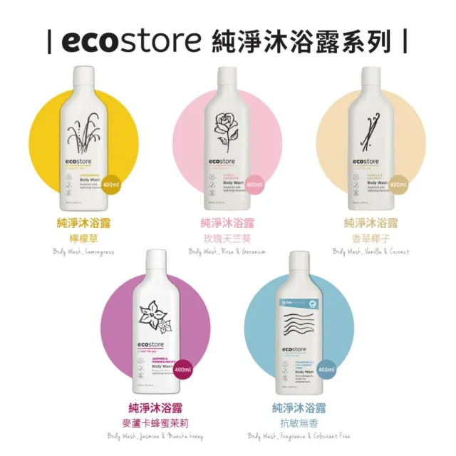 【ecostore 宜可誠】純淨沐浴露-抗敏無香(400ml)