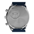 【TIMEX】QTimex  40毫米三眼計時皮革腕錶 藍 TXTW2W51700
