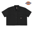 【Dickies】女款黑色斜紋短版雙口袋經典工裝短袖襯衫｜DK012454BLK