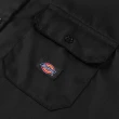 【Dickies】女款黑色斜紋短版雙口袋經典工裝短袖襯衫｜DK012454BLK
