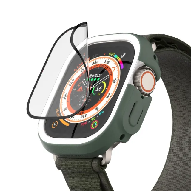 犀牛盾保貼組【Apple】Apple Watch Ultra 49mm 鈦金屬錶殼+越野錶帶