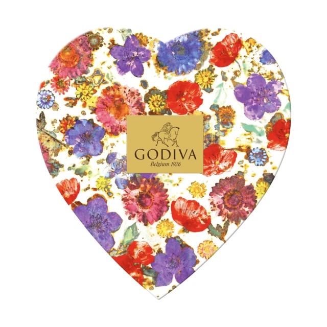 GODIVA 春季片裝巧克力花形鐵盒15片裝(買一送一)好評