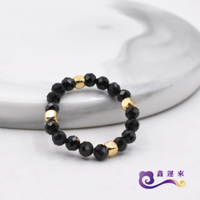 【鑫運來】◎切角黑尖晶石戒指