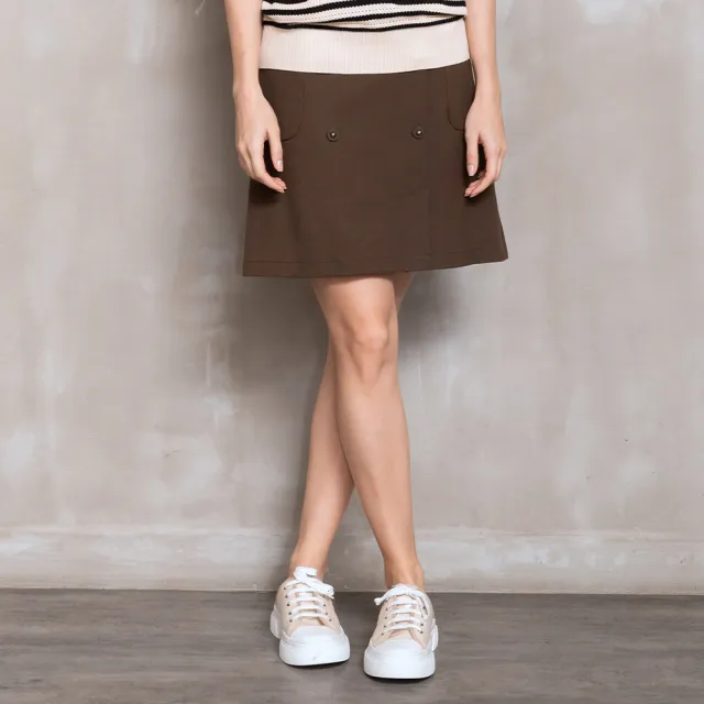 【perng yuh 芃諭名品】俏漾活感 雙排釦 斜紋 短裙(2024 SS Collection|3A春夏系列)
