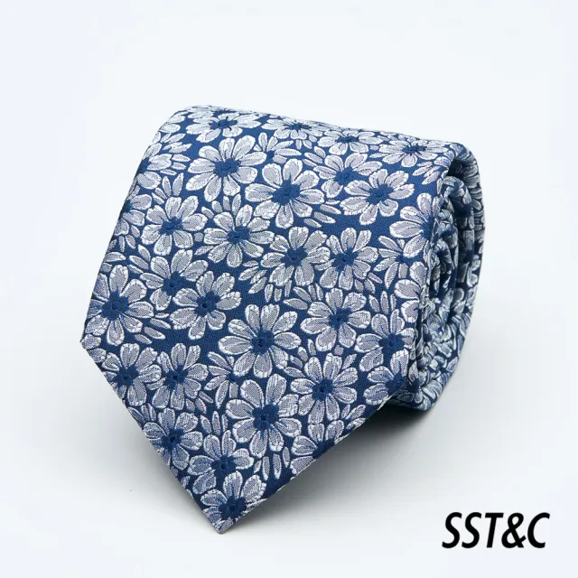 【SST&C 換季７５折】藍色花卉經典領帶2012403006
