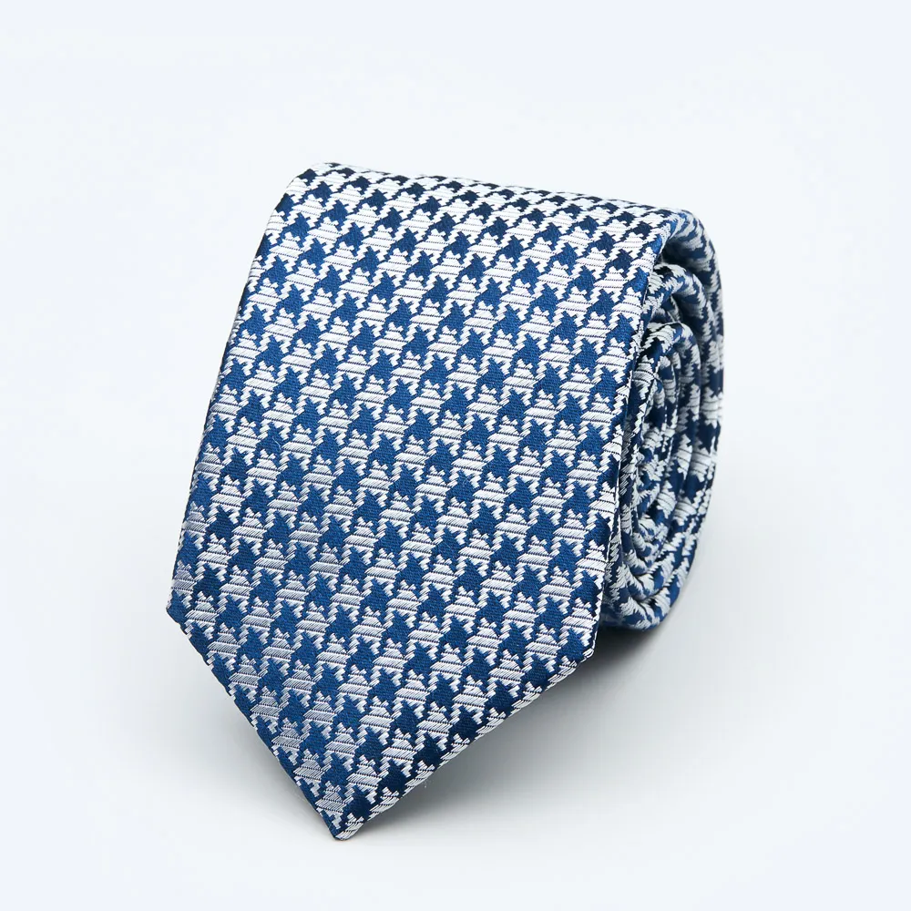 【SST&C 換季７５折】藍白千鳥格窄版領帶1912403019