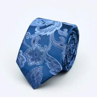 【SST&C 新品９折】藍色花卉窄版領帶1912403017