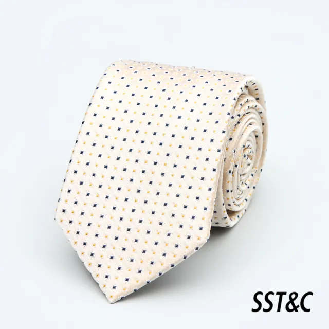 【SST&C 換季７５折】黃色幾何窄版領帶1912403014