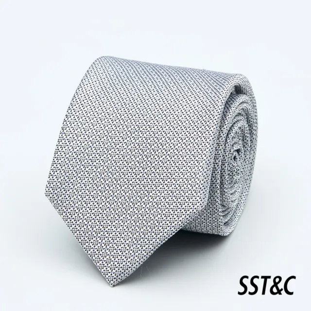 【SST&C 換季７５折】灰色紋理窄版領帶1912403007