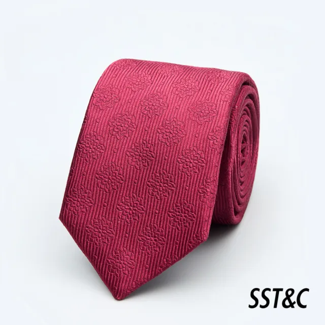 【SST&C 換季７５折】紅色紋理窄版領帶1912403002