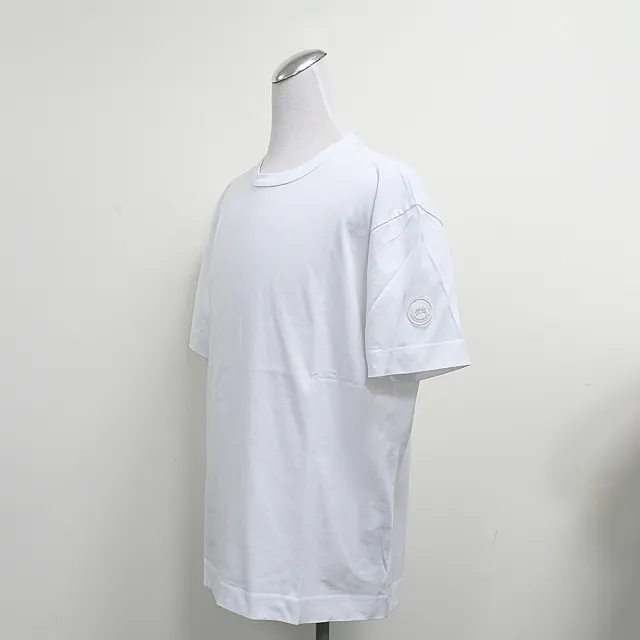 【CANADA GOOSE】CANADA GOOSE側邊圓形貼花LOGO設計棉質短袖T恤(男款/白)