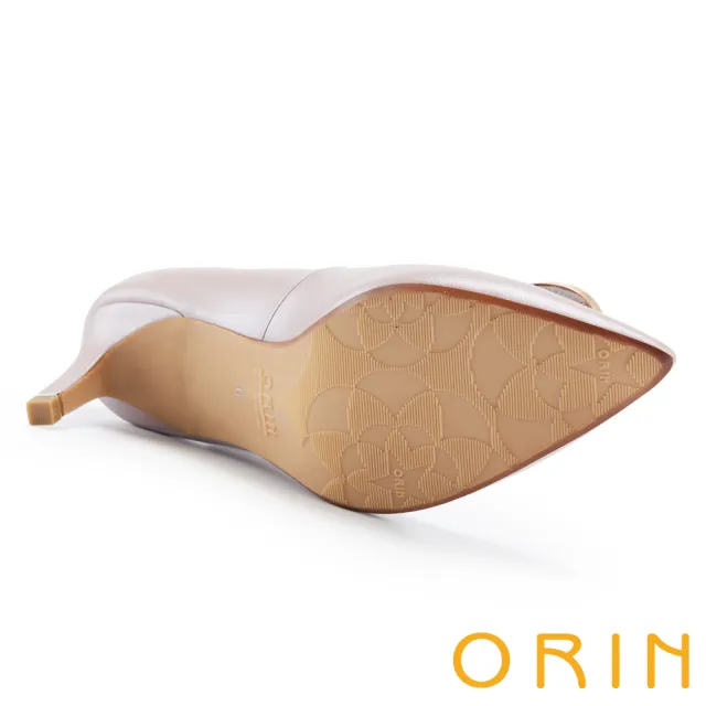 【ORIN】都會造型釦羊皮尖頭高跟鞋(粉紅)
