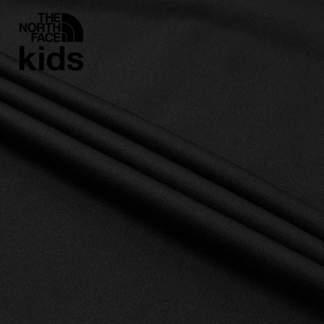 【The North Face 官方旗艦】北面兒童黑色吸濕排汗防曬大尺寸趣味印花短袖T恤｜88HAJK3