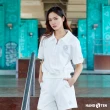 【Hang Ten】女裝-韓國同步款-翻領拉鍊寬鬆短袖T恤(多色選)