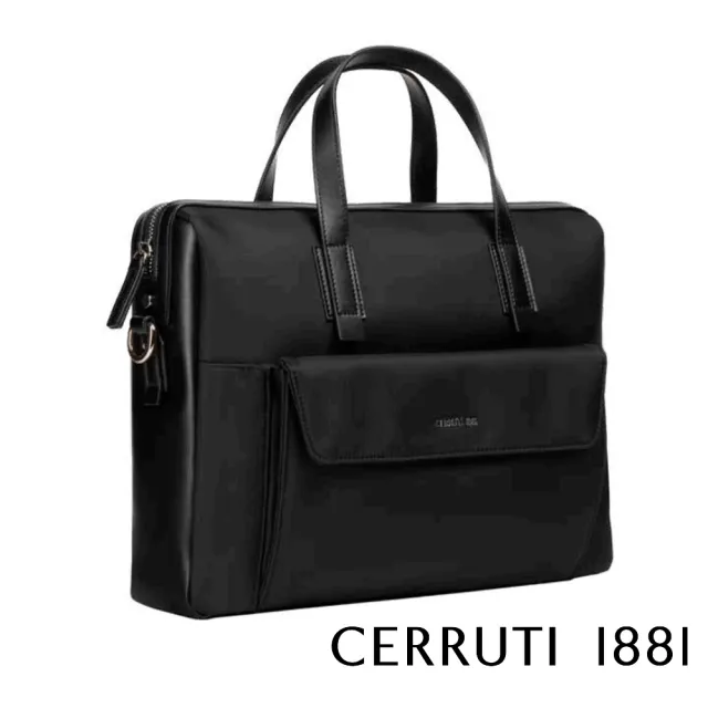 【Cerruti 1881】限量2折 義大利原裝進口 頂級公事包/斜背包 全新專櫃展示品(黑色 CECA06492T)