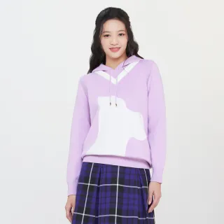 【SCOTTISH HOUSE】大側梗犬撞色連帽針織上衣-淺紫/丈青 CHT11414