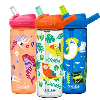 【CAMELBAK】600ml eddy+ 兒童吸管水壺 Tritan Renew(贈防塵蓋 白)