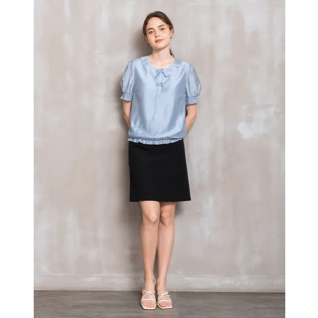 【perng yuh 芃諭名品】簡約經典 厚雪紡 直筒短裙(2024 SS Collection｜3A春夏系列)