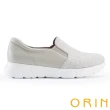 【ORIN】雙材質拼接輕量舒適厚底休閒鞋(灰色)