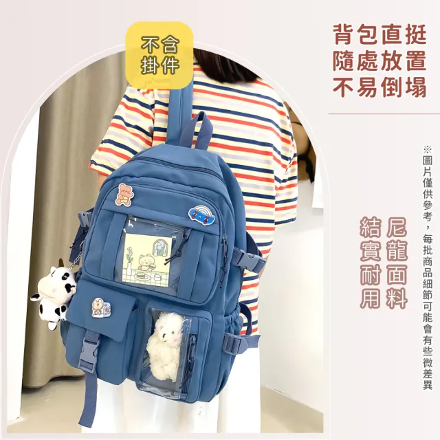 【Her】韓版後背包 簡約後背包 雙肩包 尼龍防潑水書包 學生包 休閒包 筆電包(輕量防水登山 
