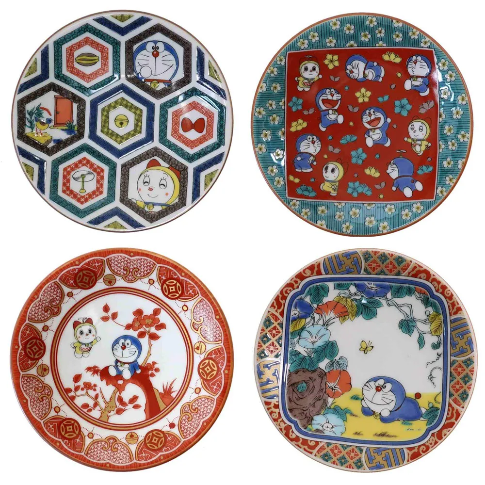Doraemon】日本製九谷燒小叮噹小盤_任選2款(龜甲/ 梅花/ 赤繪/ 金襴手  