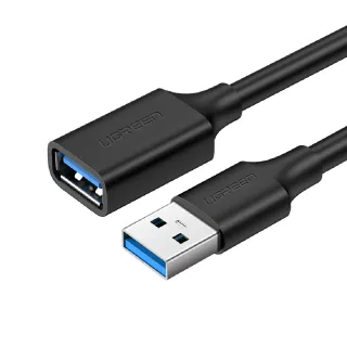 【綠聯】USB 2.0 A公對A母鍍鎳成型款(圓線/黑色 /1.5M)