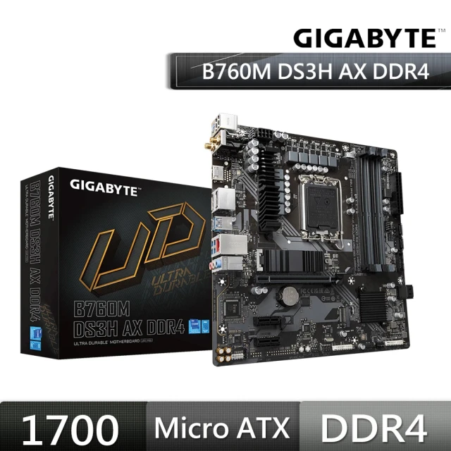 GIGABYTE 技嘉 B760M DS3H AX DDR4 主機板+索泰 RTX4060 8GB SOLO 顯示卡(組合4-7)