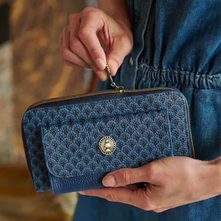 【PIP STUDIO】買一送一★Suki 口袋錢包-藍(包袋+質感化妝收納包)