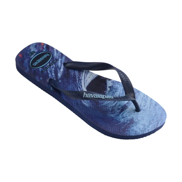 【havaianas 哈瓦仕】拖鞋 男鞋 夾腳拖 風景 海浪 浪花 Hype 藍 4127920-6195M(哈瓦士)