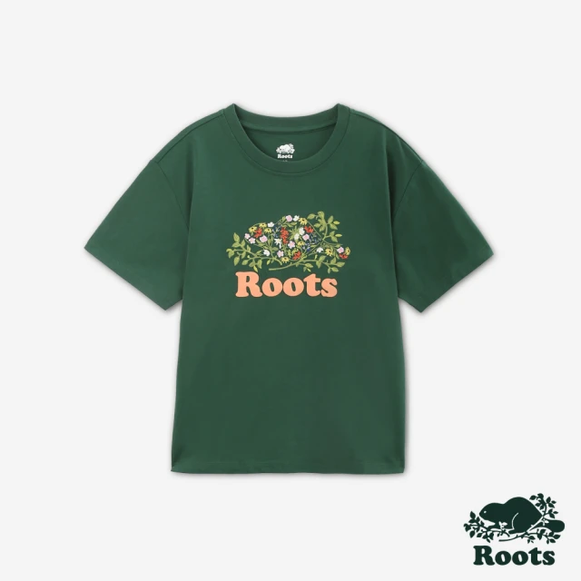 RootsRoots Roots 女裝- COOPER FLORAL寬版短袖T恤(深綠色)