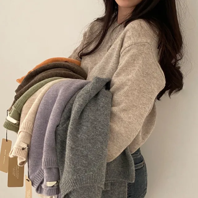 【baibeauty 白鳥麗子】經典百搭多色落肩長袖上衣(針織衫)
