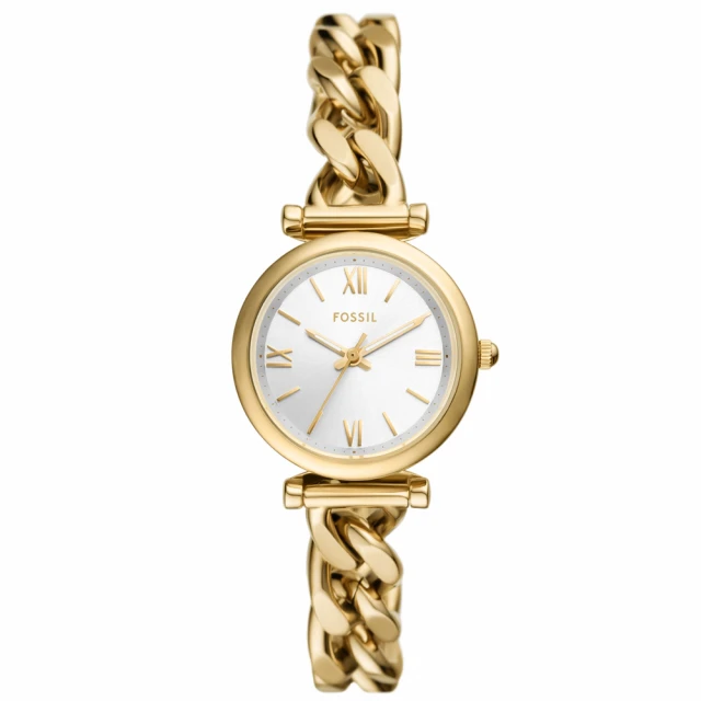 FOSSILFOSSIL 公司貨 Carlie 羅馬金星光彩不鏽鋼腕錶/香檳金x銀面 女錶(ES5329)