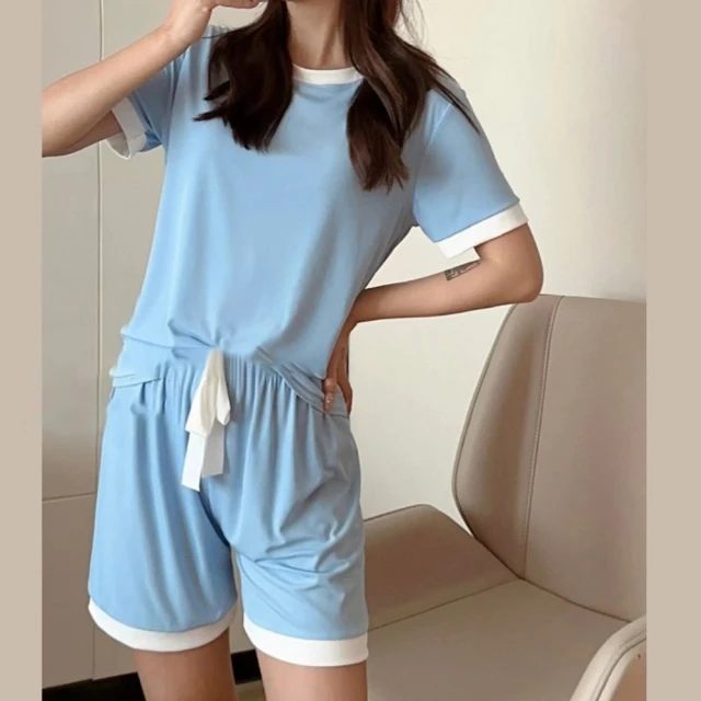 Lydia 現貨 套裝 日系甜美風格可愛套組睡衣系列(粉、藍