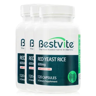 【美國BestVite】必賜力紅麴Q10膠囊3瓶組(120顆/瓶)