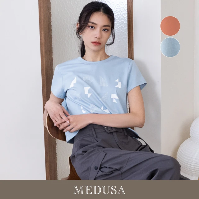 MEDUSA 曼度莎 現貨-點點七巧板 短版T恤 - 2色（M-XL）｜女休閒上衣 短袖上衣(301-52601)