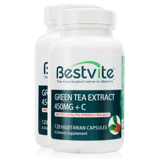 即期品【美國BestVite】必賜力綠茶萃取+維生素C膠囊2瓶組(120顆*2瓶)