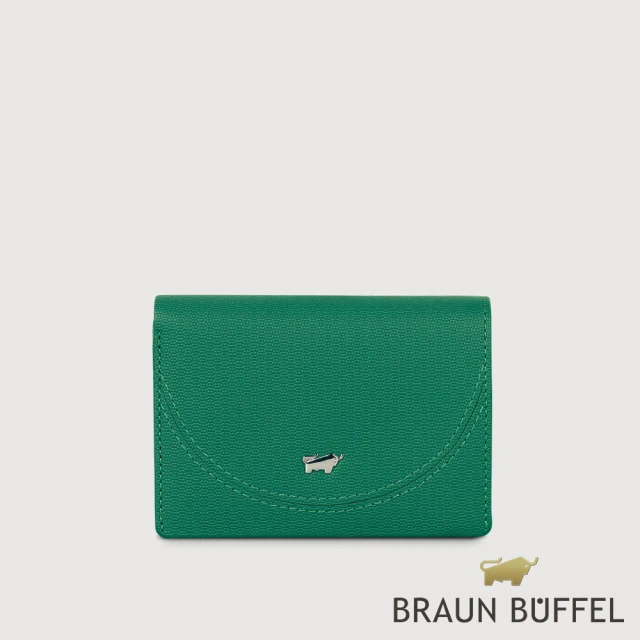 BRAUN BUFFEL 德國小金牛 台灣總代理 欣娜-A 名片夾-常綠色(BF842-141-EG)