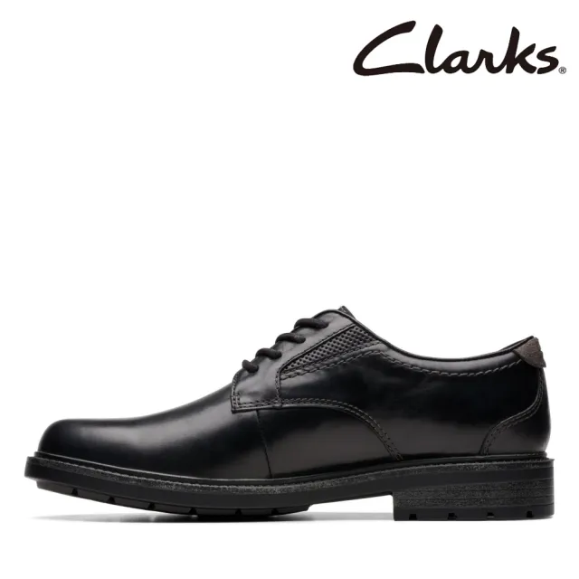 【Clarks】男鞋 Un Shire Low 寬楦透氣緩震舒適紳士鞋 休閒皮鞋(CLM74652D)